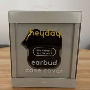 Heyday Black Silicon Earbud Case Cover with Clip (Fits AirPods Gen1 & Gen2), NIB